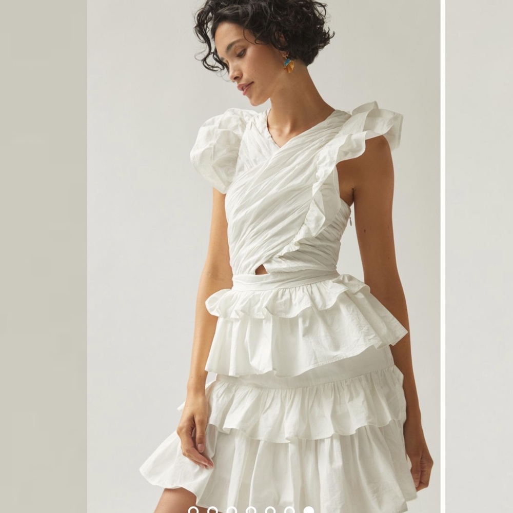 Anthropologie x Love The Label Ruffled Halter Mini Dress - Picture 1 of 6